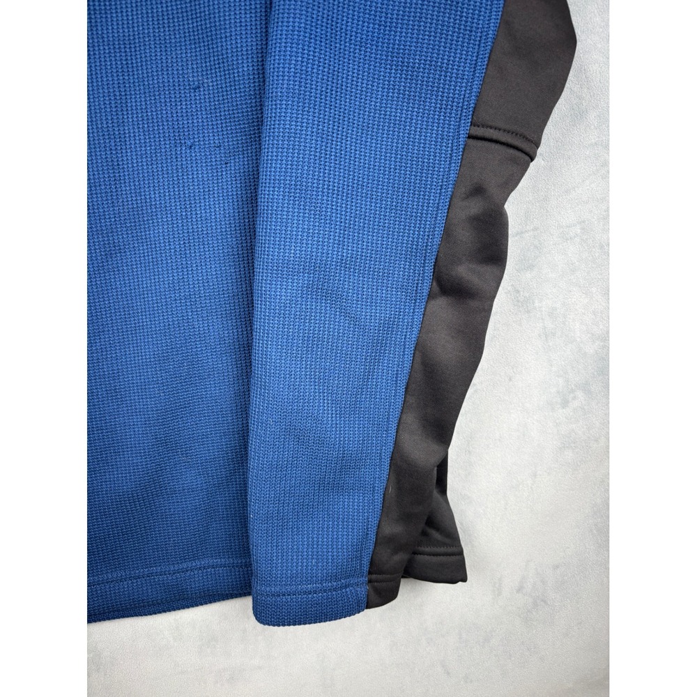 Spyder Mens Blue Waffle Knit Quarter Zip Pullover Fleece Lined Jacket Large - Picture 6 of 11